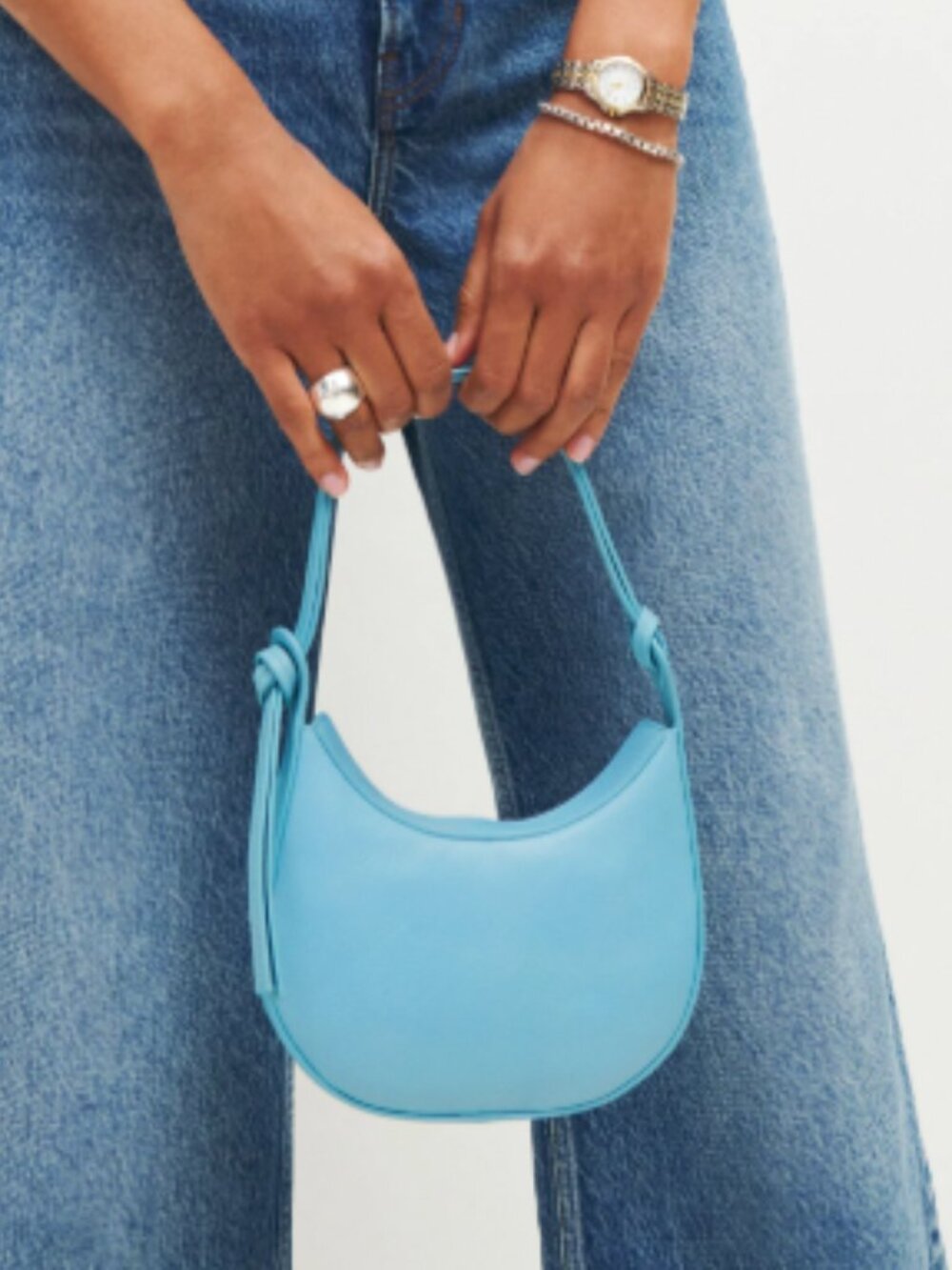 REFORMATION Mini Rosetta Shoulder Bag, Daylight Blue